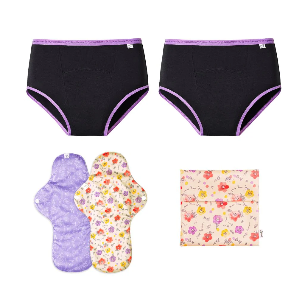 2 Period Underwear + 2 Flow Lock Cloth Pads + Free Wet Pouch - Image 17
