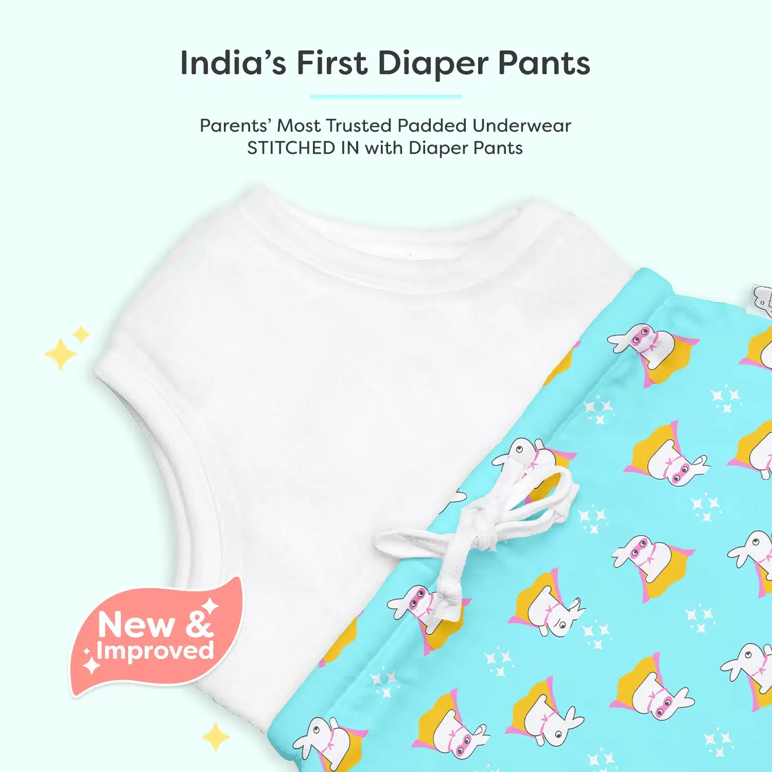Adjustable Diaper Pants with Drawstrings + 6 Padded Underwear Combo - Image 13
