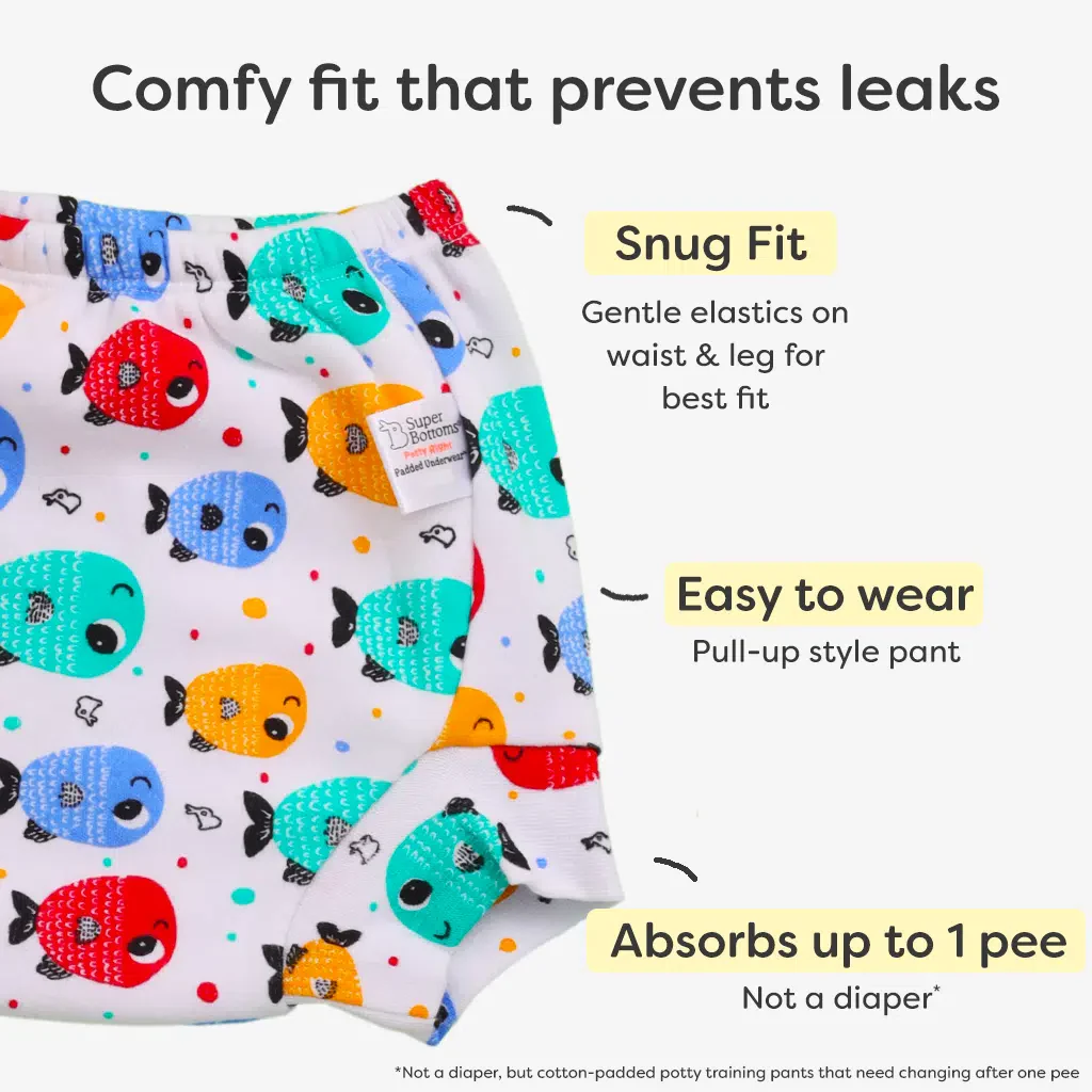 Adjustable Diaper Pants with Drawstrings + 6 Padded Underwear Combo - Image 9
