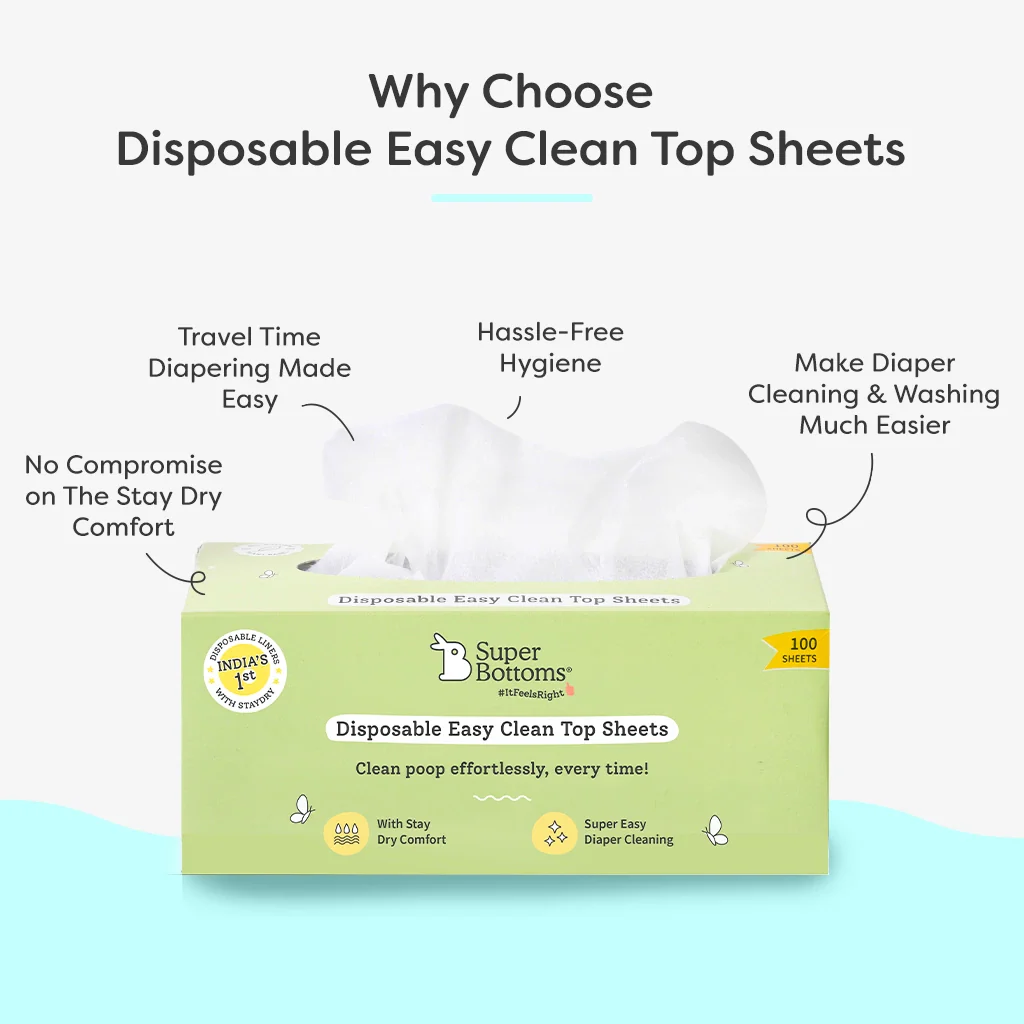 Disposable Easy Clean Top Sheets - Pack of 2 Diaper Liners (100pc) - Image 3