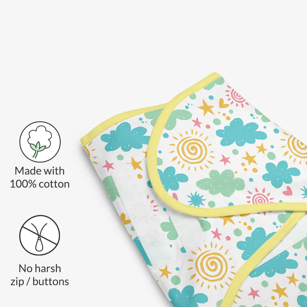 Dry Feel Swaddle Wrap - Happy Clouds - Image 5