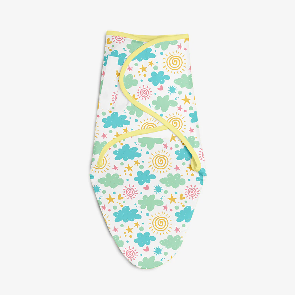 Dry Feel Swaddle Wrap - Pack of 3 (Starry Skies - Ba Ba Sheep - Happy Clouds) - Image 7