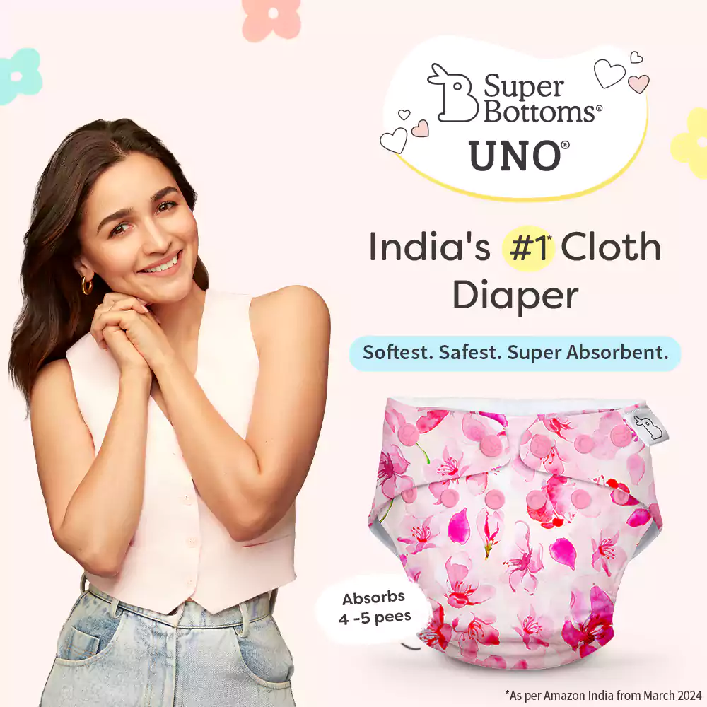 UNO Regular Cloth Diaper with only Dry Feel Pad (No Booster) - Cherry Blossom - Image 3