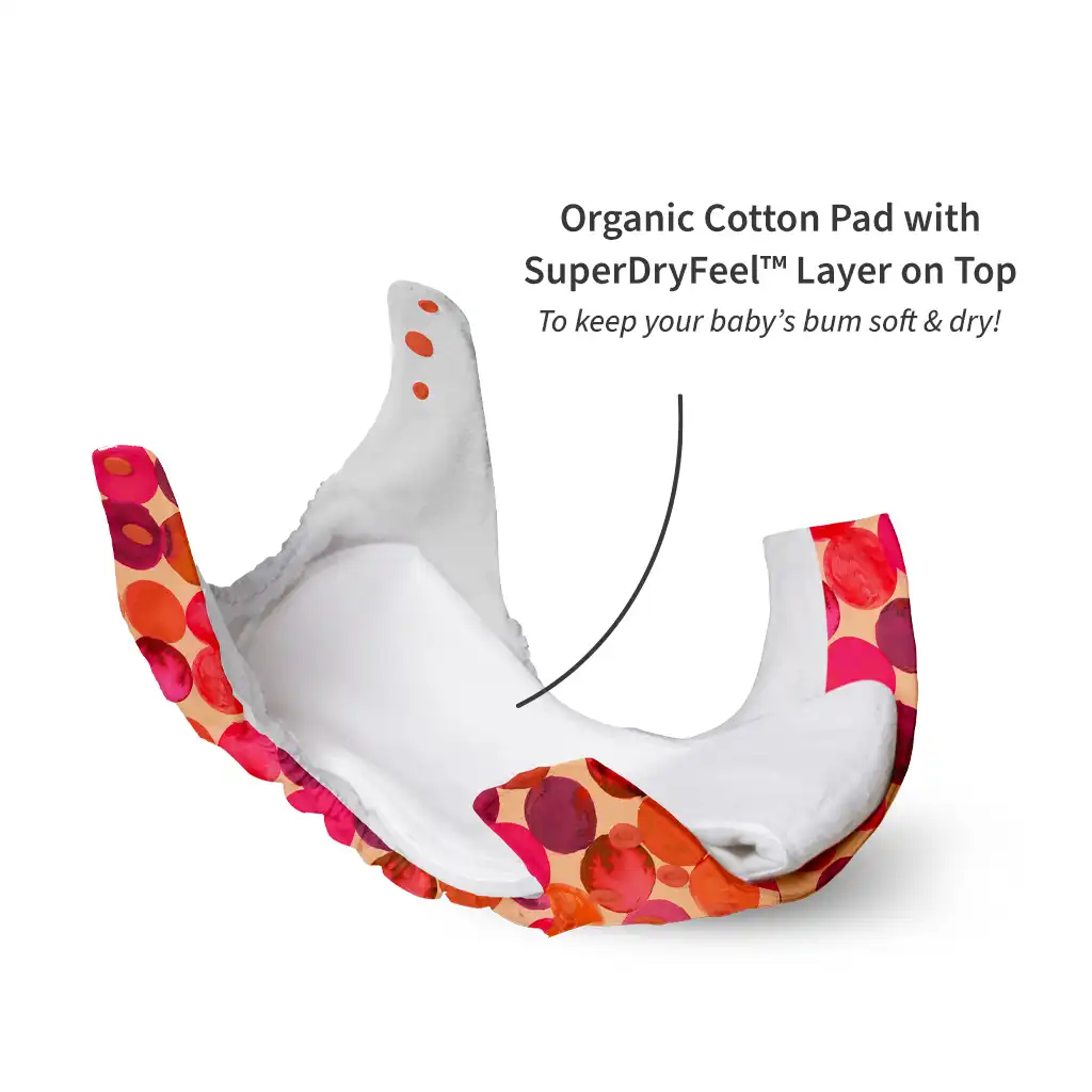UNO Regular Cloth Diaper with only Dry Feel Pad (No Booster) - Gulmohar - Image 5