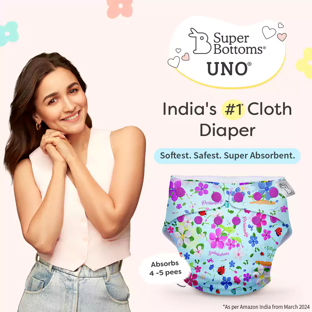 UNO Regular Cloth Diaper with only Dry Feel Pad (No Booster) - Periwinkle - Image 3