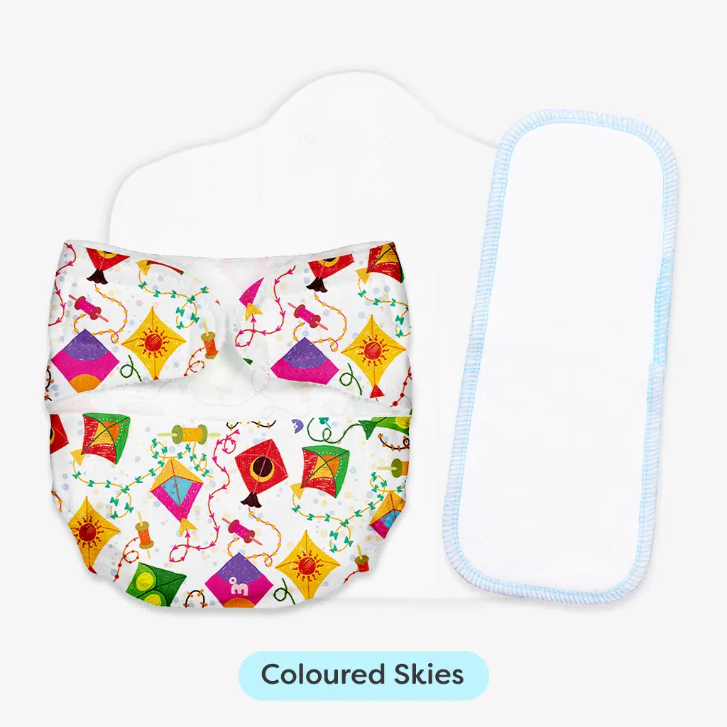 Newborn Cloth Diaper Combo with DryFeel Pad - Image 12
