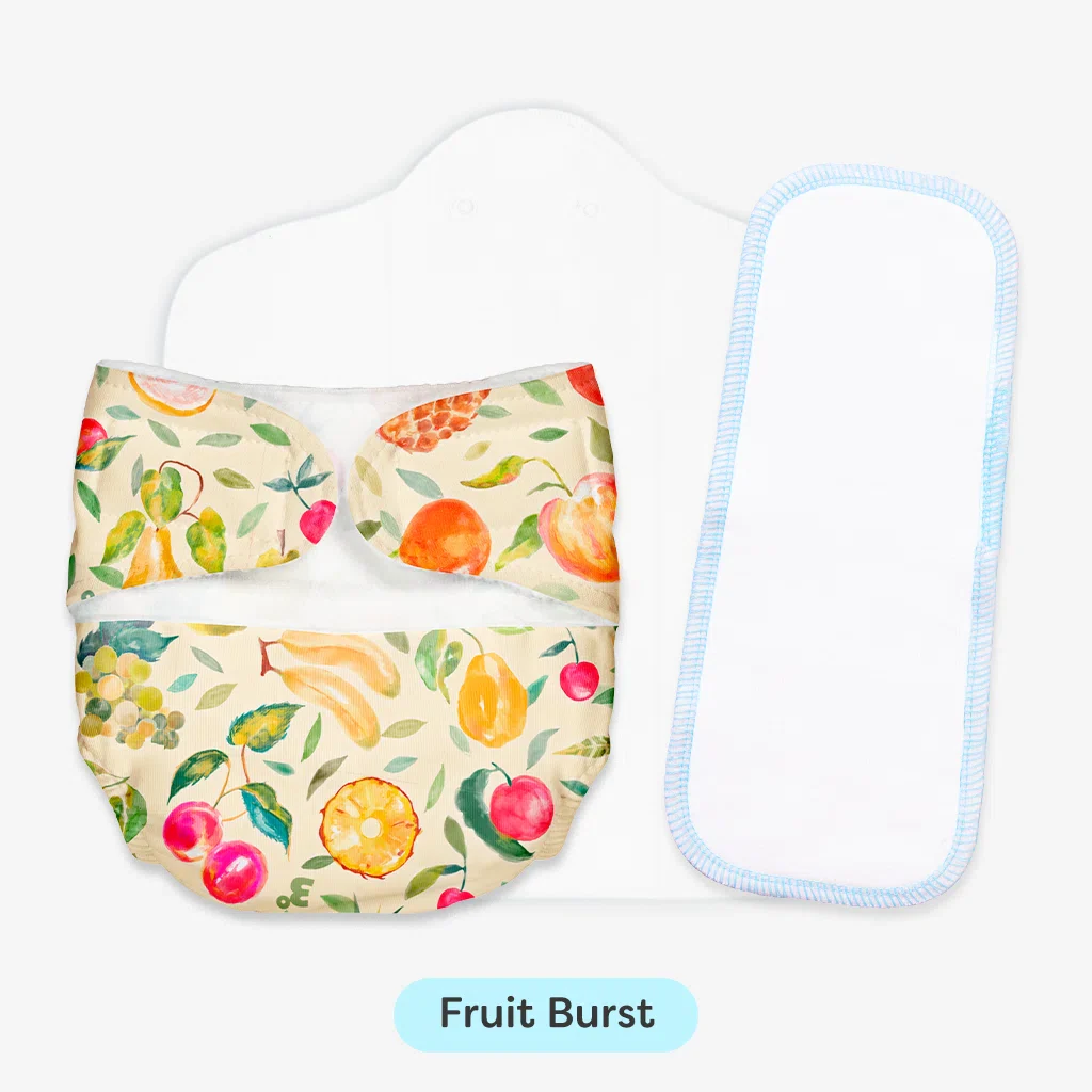 Newborn Cloth Diaper Combo with DryFeel Pad - Image 14