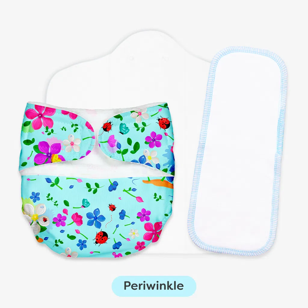 Newborn Cloth Diaper Combo with DryFeel Pad - Image 9