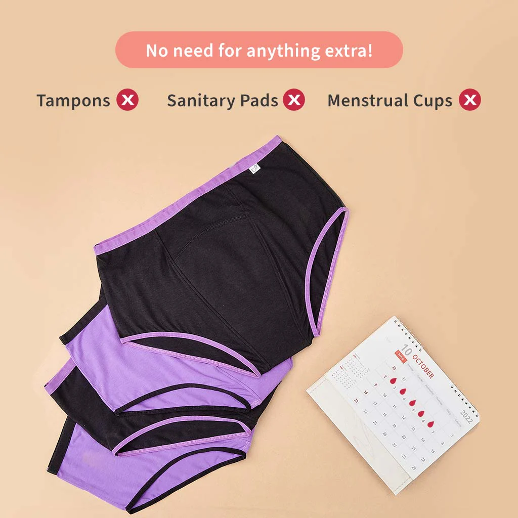 2 Period Underwear + 4 Flow Lock Cloth Pads + Free Wet Pouch - Image 15