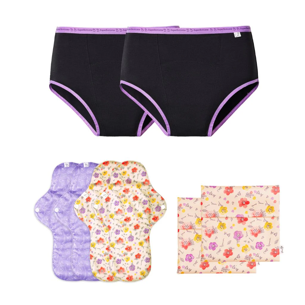 2 Period Underwear + 4 Flow Lock Cloth Pads + Free Wet Pouch - Image 19