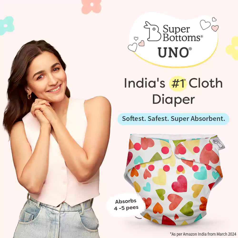 UNO Regular Cloth Diaper with only Dry Feel Pad (No Booster) - Baby Hearts - Image 3